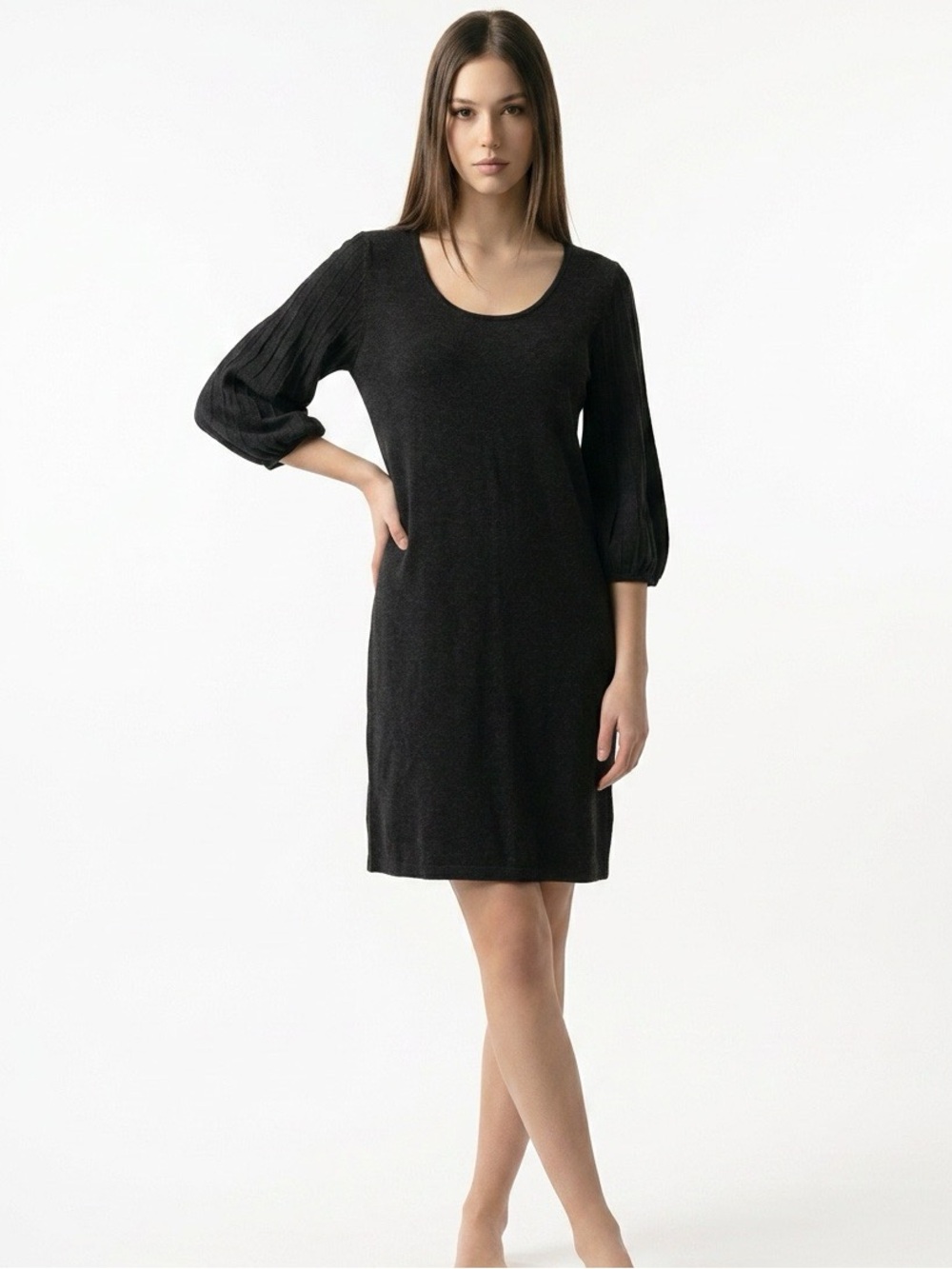 Calvin Klein Black Dress 4 Bubble Sleeves NWOT New
